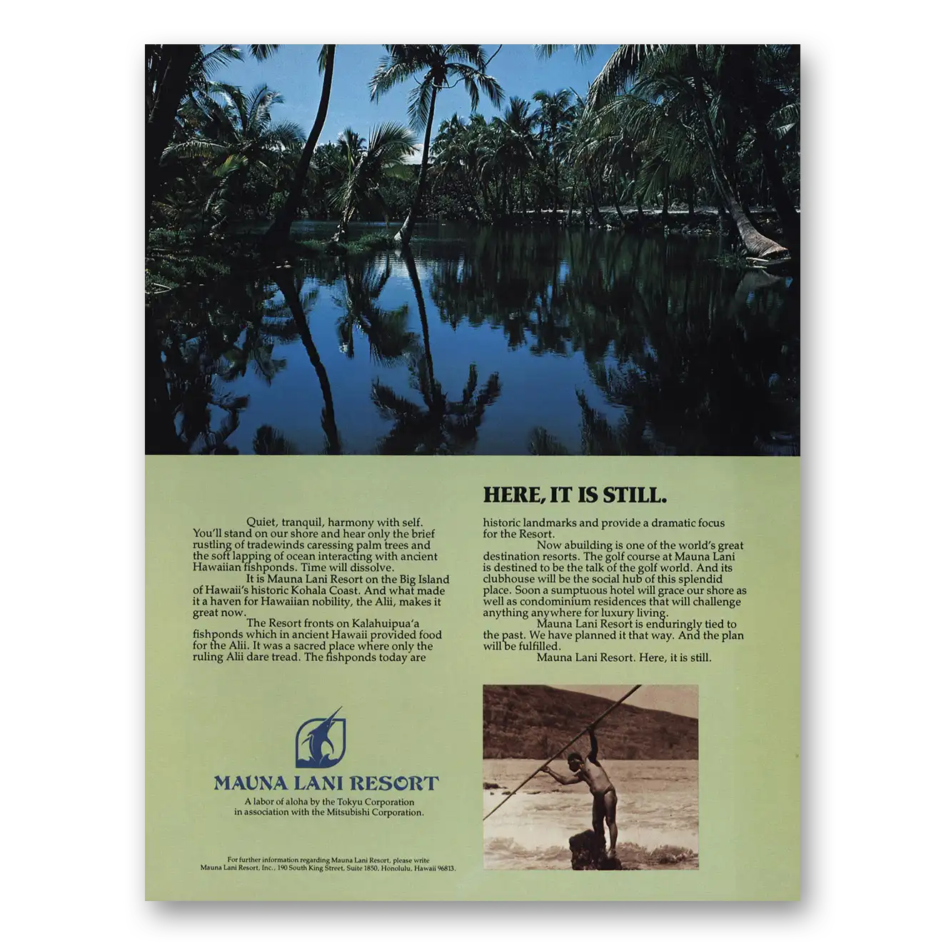 1981 Mauna Lani Resort Here It Is Still Hawaii Vintage Magazine Print Ad