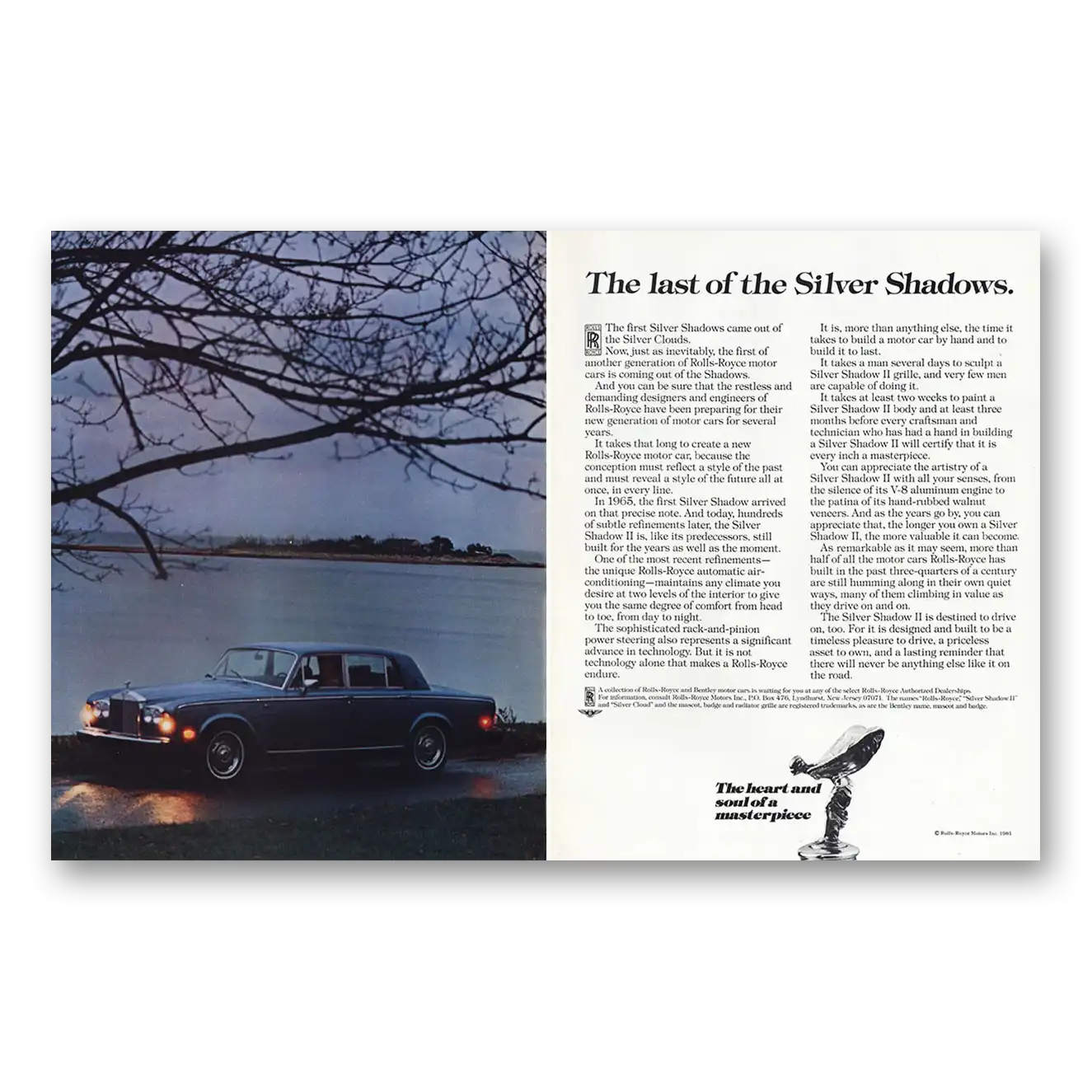 1981 Mercedes Benz Silver Shadow II Last of the Silver Shadows Vintage Magazine Print Ad