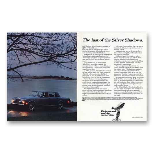 1981 Mercedes Benz Silver Shadow II Last of the Silver Shadows Vintage Magazine Print Ad