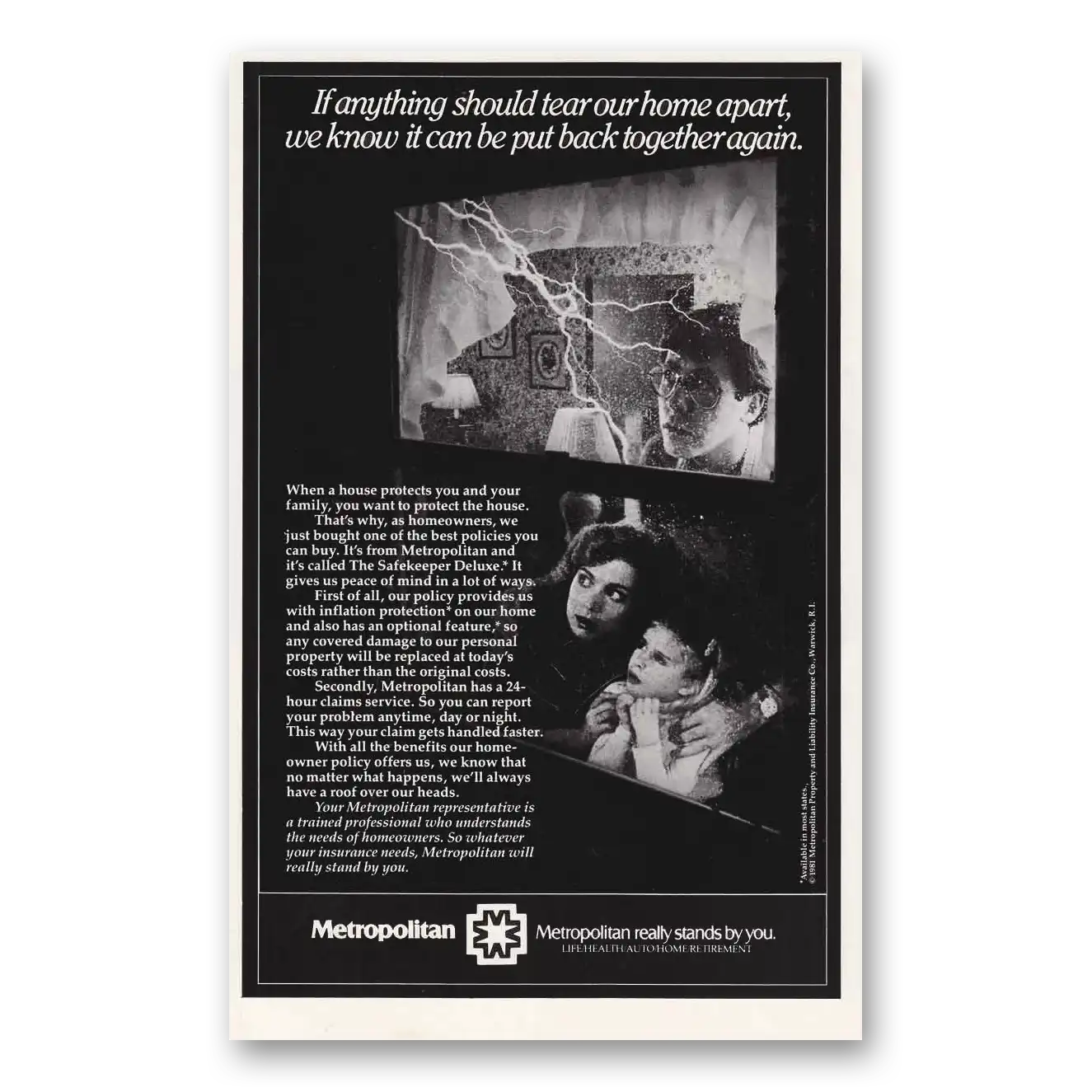 1981 Metropolitan Life Insurance Tear Our Home Apart Vintage Magazine Print Ad