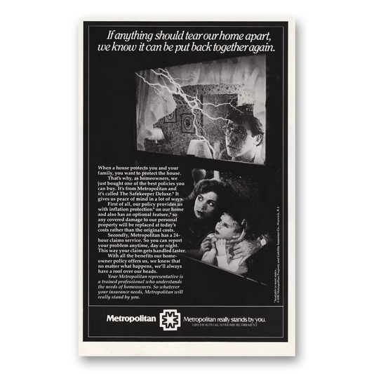 1981 Metropolitan Life Insurance Tear Our Home Apart Vintage Magazine Print Ad