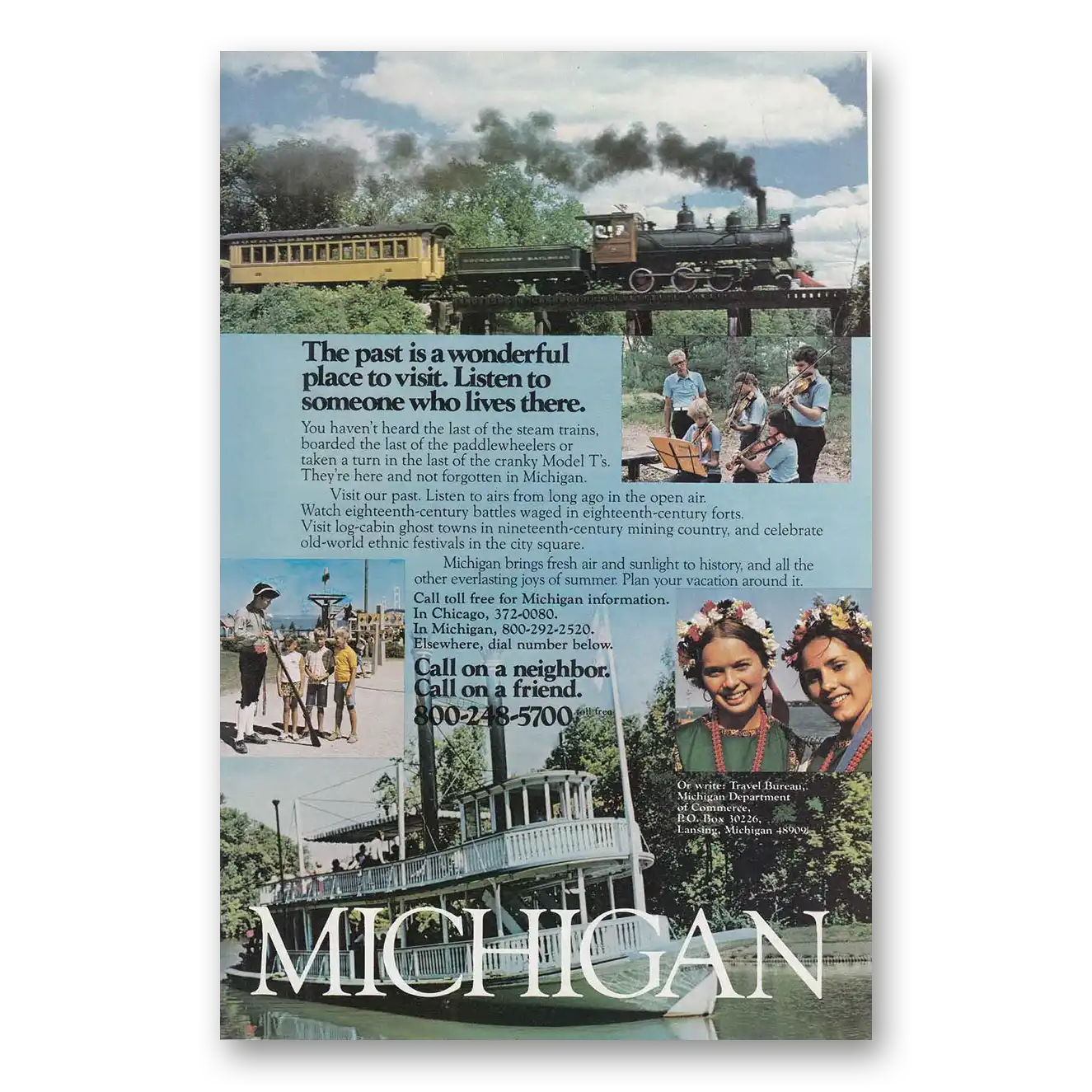 1981 Michigan Past Is a Wonderful Place Vintage Magazine Print Ad