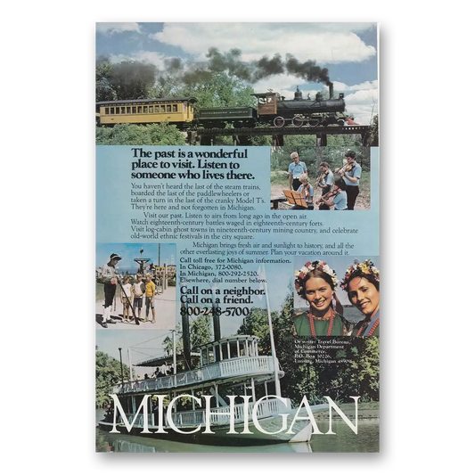 1981 Michigan Past Is a Wonderful Place Vintage Magazine Print Ad