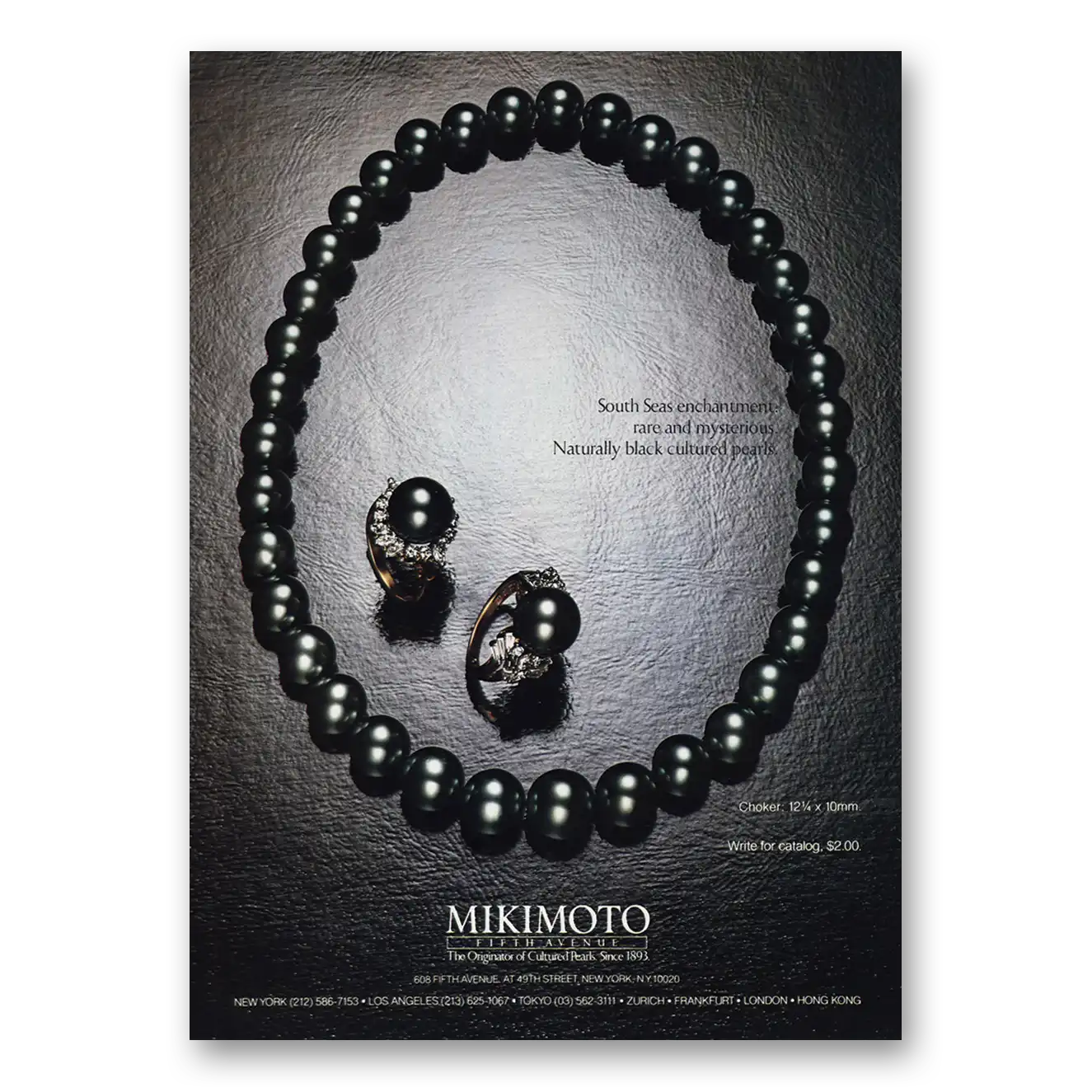 1981 Mikimoto South Seas Enchantment Vintage Magazine Print Ad