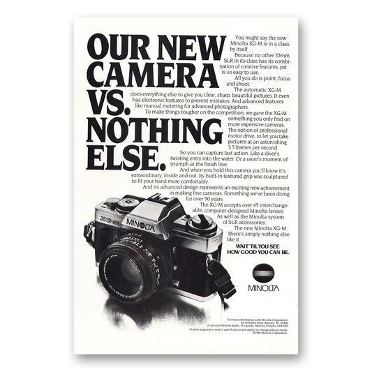 1981 Minolta Camera Camera vs Nothing Else Vintage Magazine Print Ad