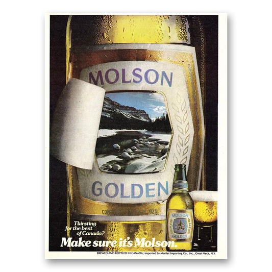 1981 Molson Beer Golden Beer Thirsting for the Best of Canada Vintage Magazine Print Ad