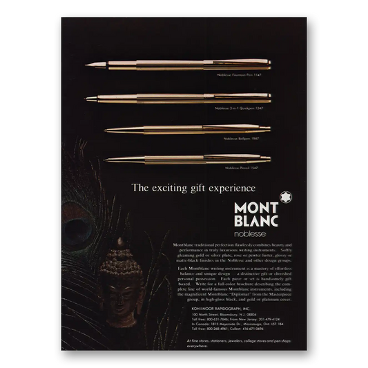 1981 Montblanc Noblesse Gift Experience Vintage Magazine Print Ad