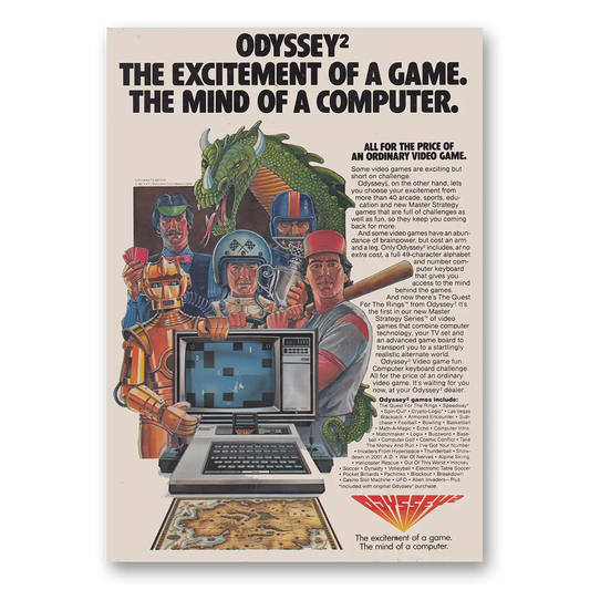 1981 Odyssey Video Games Excitement of Game Mind of a Computer Vintage Magazine Print Ad