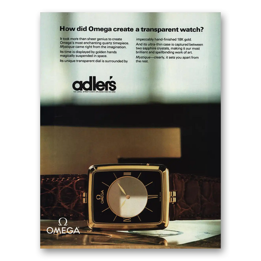 1981 Omega Watch Create a Transparent Watch Vintage Magazine Print Ad