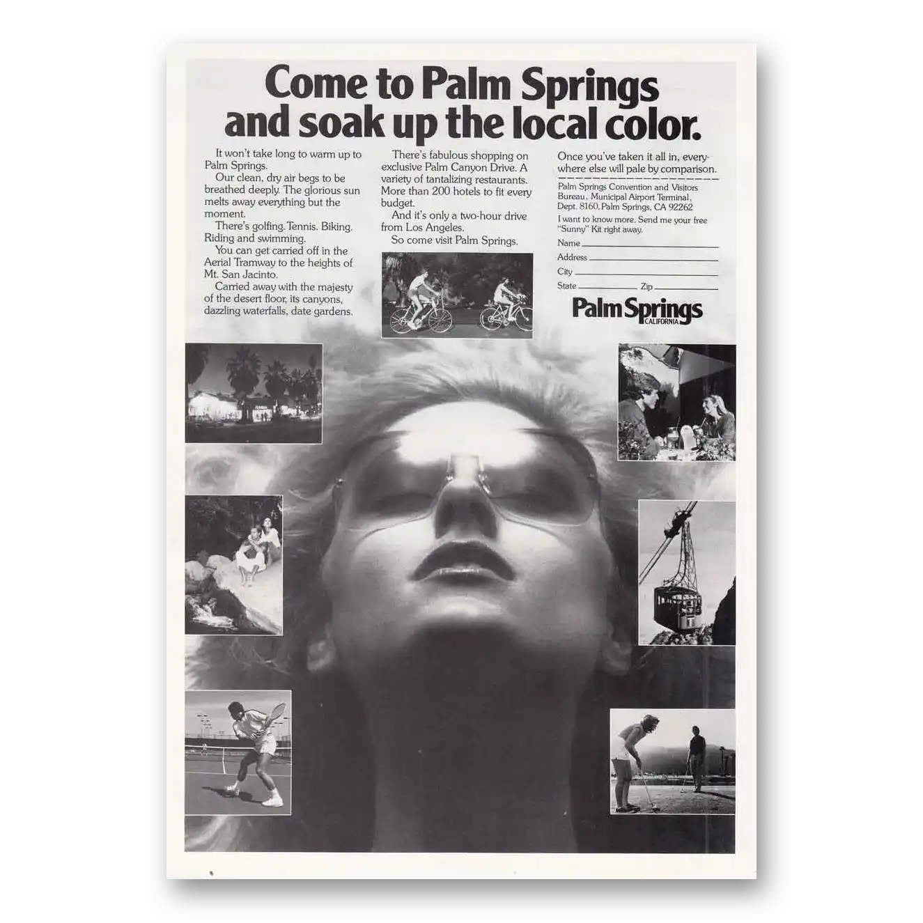 1981 Palm Springs California Soak Up the Local Color Vintage Magazine Print Ad