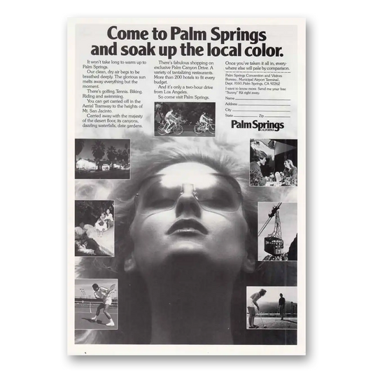 1981 Palm Springs California Soak Up the Local Color Vintage Magazine Print Ad