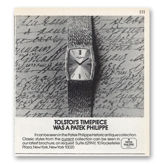 1981 Patek Philippe Watch Tolstoi Timepiece Vintage Magazine Print Ad