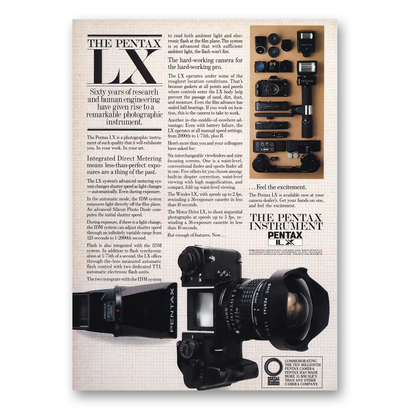 1981 Pentax Camera Sixty Years of Research Vintage Magazine Print Ad