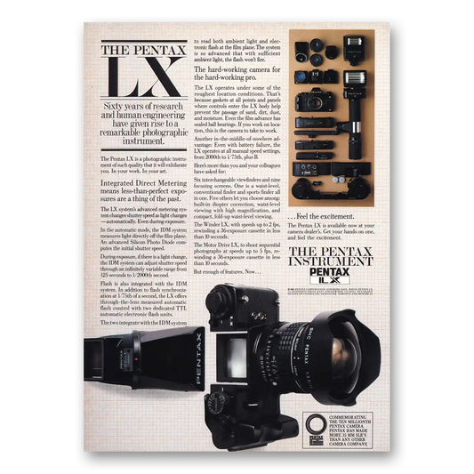 1981 Pentax Camera Sixty Years of Research Vintage Magazine Print Ad