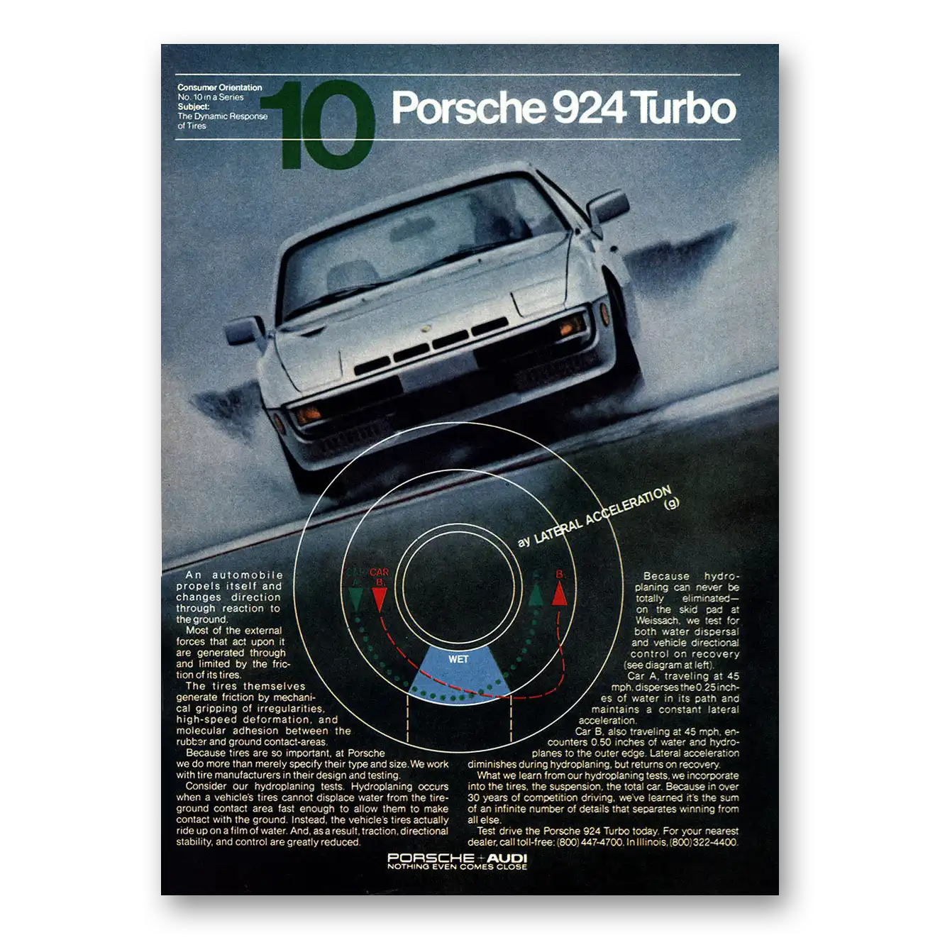 1981 Porsche 924 Turbo Automobile Propels Itself Vintage Magazine Print Ad