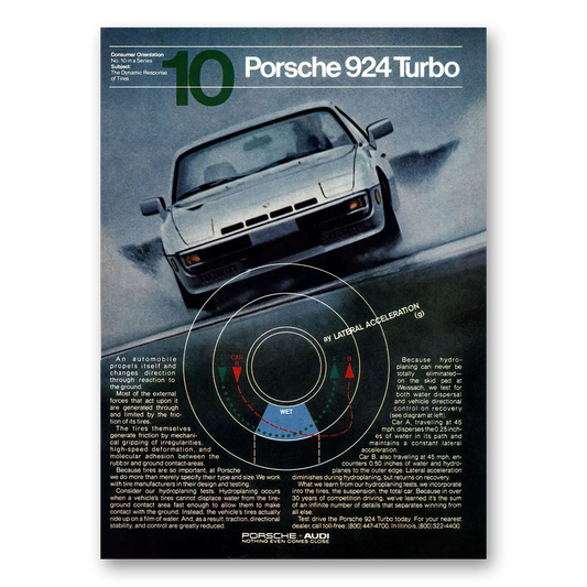 1981 Porsche 924 Turbo Automobile Propels Itself Vintage Magazine Print Ad