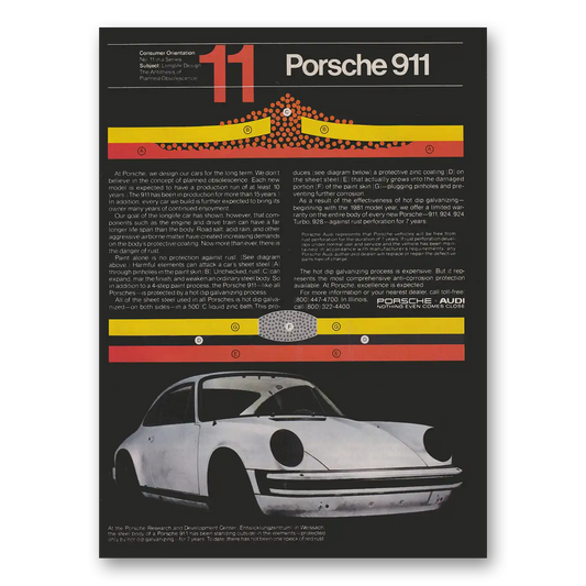 1981 Porsche 911 We Design Our Cars for the Long Term Vintage Magazine Print Ad