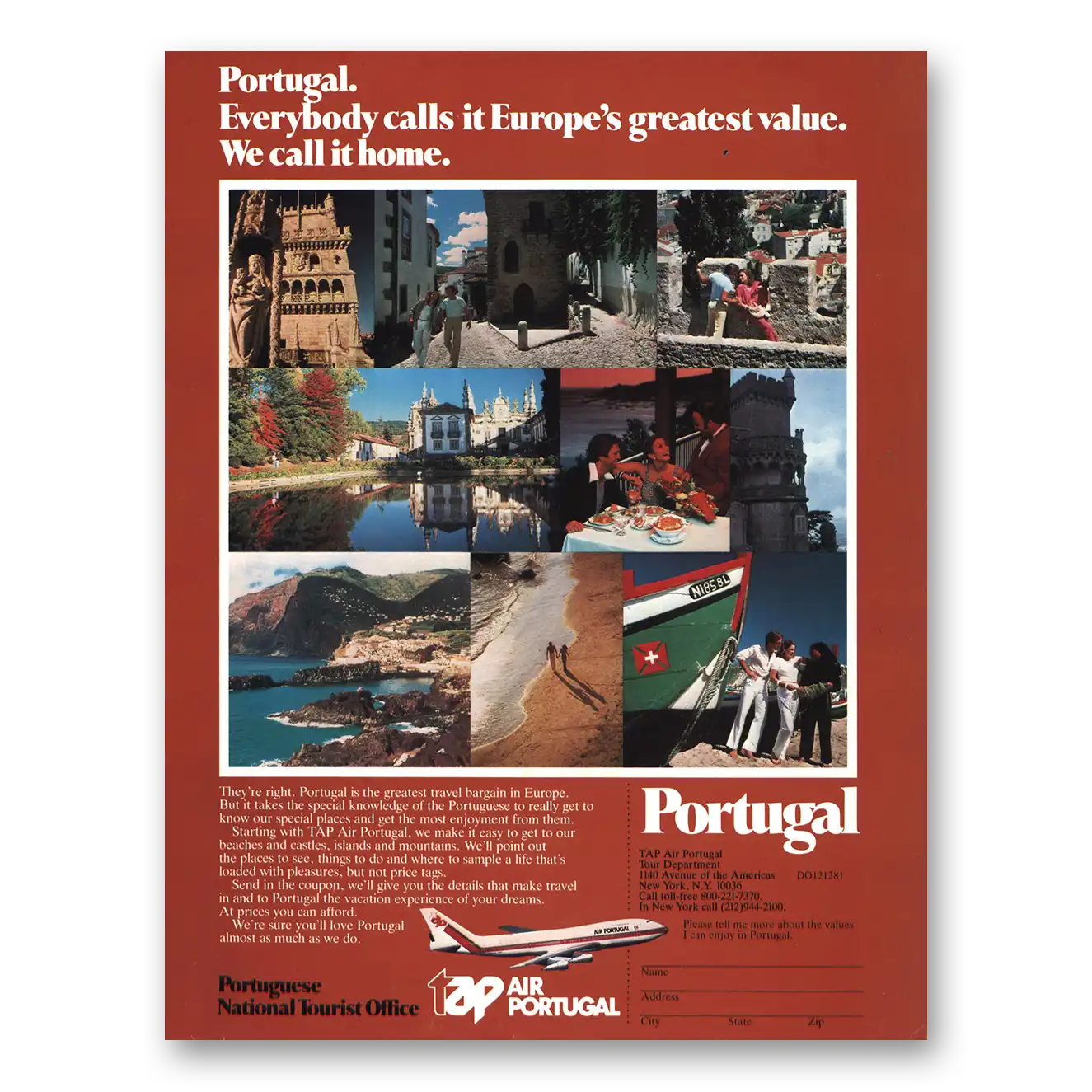 1981 Air Portugal Everybody Calls It Europes Greatest Value Vintage Magazine Print Ad