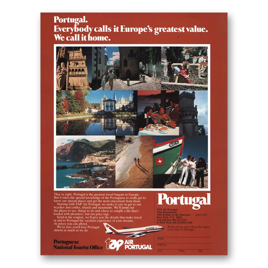 1981 Air Portugal Everybody Calls It Europes Greatest Value Vintage Magazine Print Ad