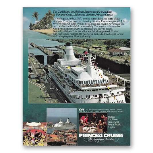 1981 Princess Cruises Panama Canal Vintage Magazine Print Ad