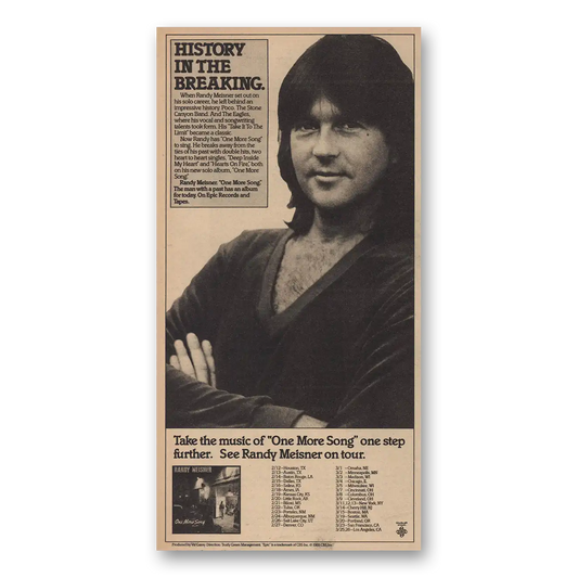 1981 Randy Meisner One More Song Vintage Magazine Print Ad