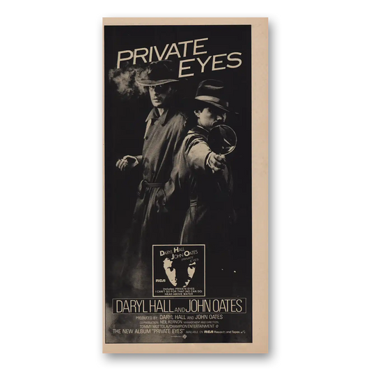 1981 Darryl Hall and John Oates Private Eyes Promo Vintage Magazine Print Ad