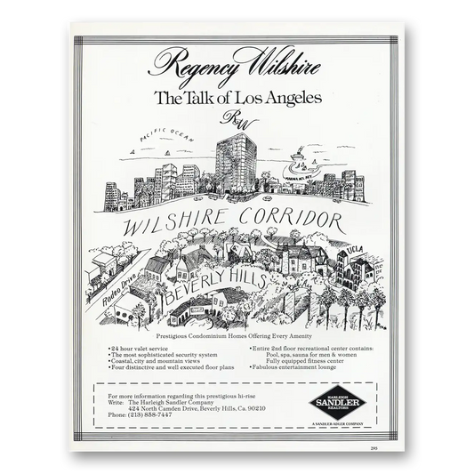 1981 Regency Wilshire The Talk of Los Angeles Vintage Magazine Print Ad