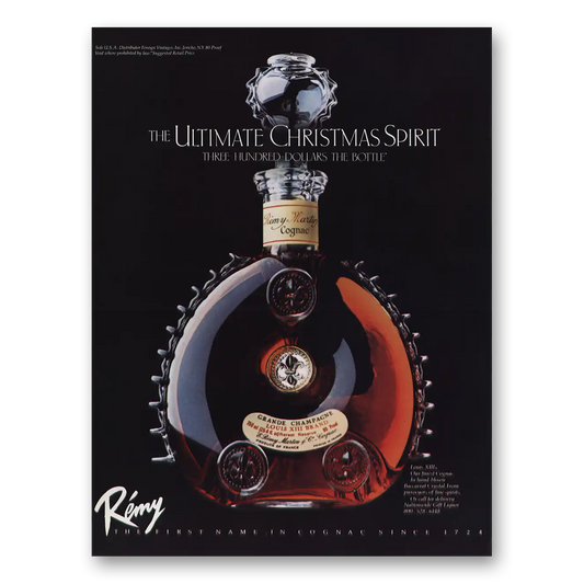 1981 Remy Martin Cognac Ultimate Christmas Spirit Vintage Magazine Print Ad