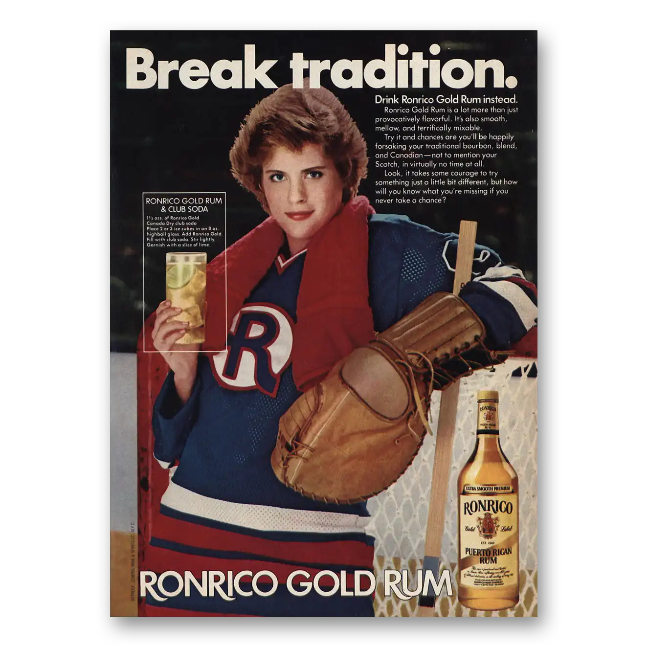 1981 Ronrico Rum Gold Rum Break Tradition Vintage Magazine Print Ad