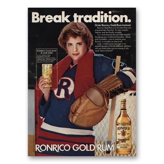 1981 Ronrico Rum Gold Rum Break Tradition Vintage Magazine Print Ad