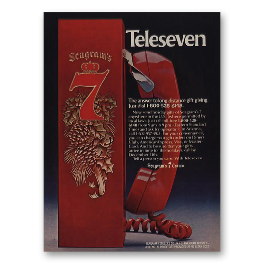 1981 Seagrams 7 Crown Whiskey Teleseven Vintage Magazine Print Ad