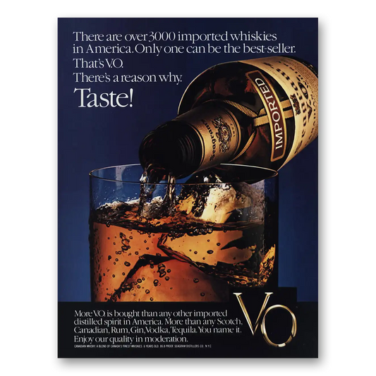 1981 Seagrams VO Whisky Imported Whiskies Taste Vintage Magazine Print Ad