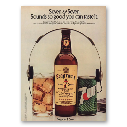 1981 Seagrams 7 Crown Whiskey Sounds So Good You Can Taste It Vintage Magazine Print Ad