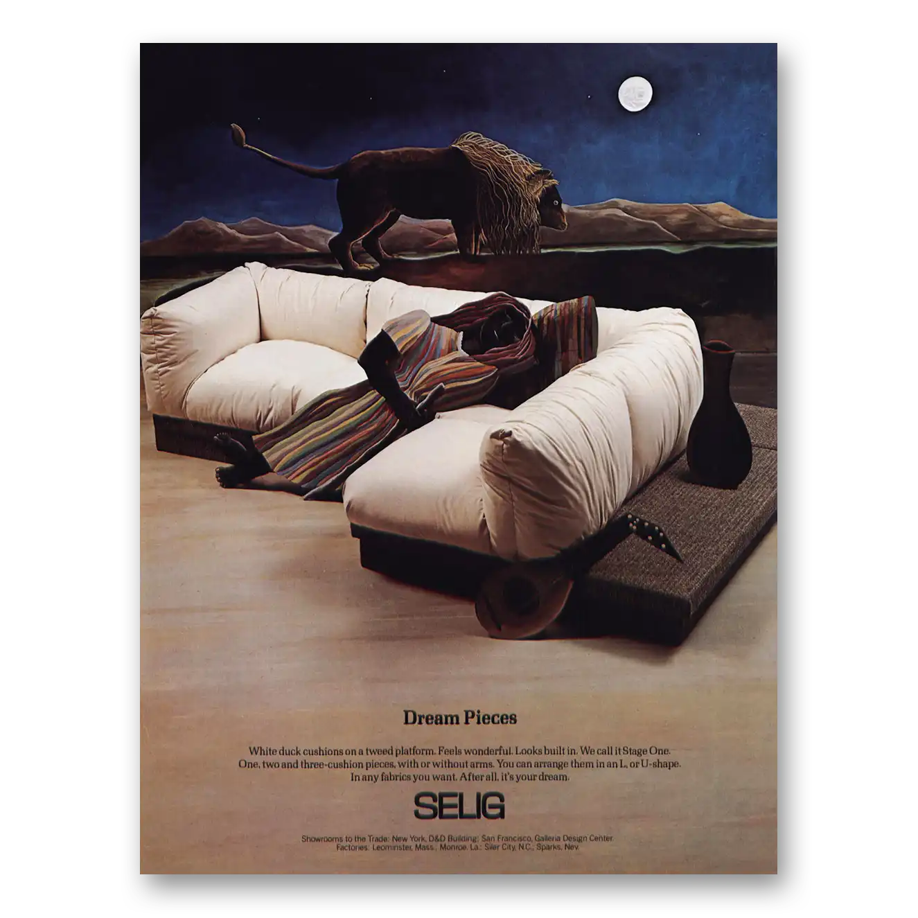 1981 Selig Furniture Dream Pieces Vintage Magazine Print Ad