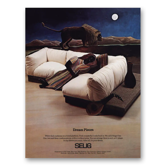 1981 Selig Furniture Dream Pieces Vintage Magazine Print Ad