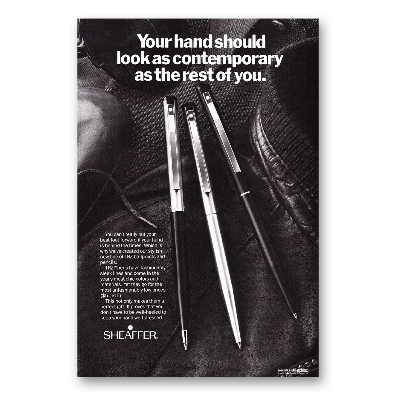 1981 Sheaffers TRZ Pen Hand Should Look as Contemporary Vintage Magazine Print Ad