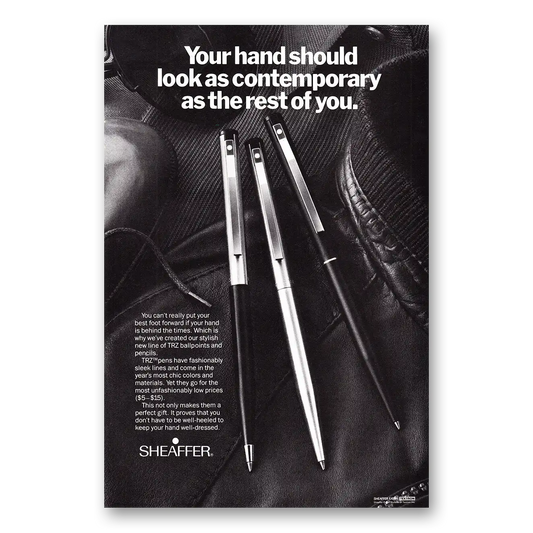 1981 Sheaffers TRZ Pen Hand Should Look as Contemporary Vintage Magazine Print Ad