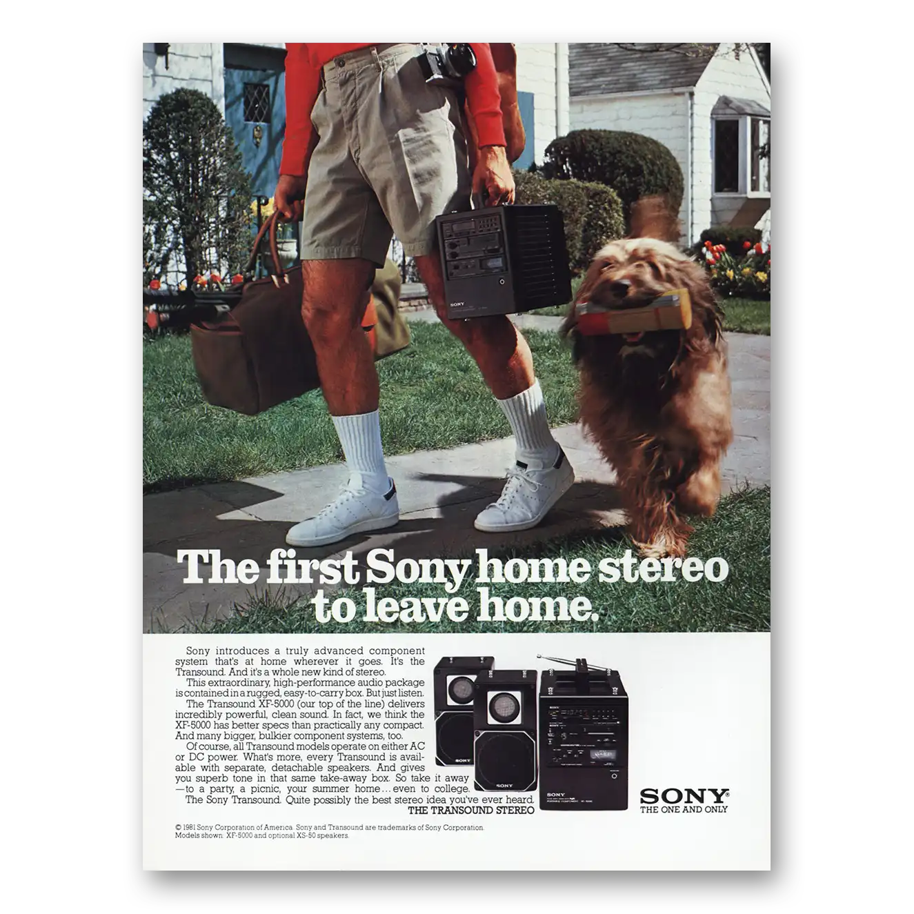 1981 Sony Stereo First Some Home Stereo to Leave Home Vintage Magazine Print Ad