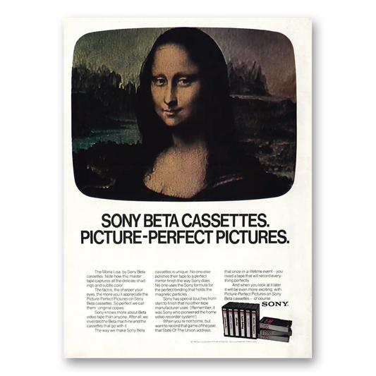 1981 Sony Beta Video Tape Picture Perfect Pictures Vintage Magazine Print Ad