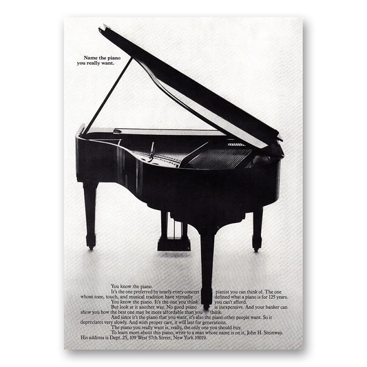 1979 Steinway Piano Name the Piano You Really Want Vintage Magazine Print Ad