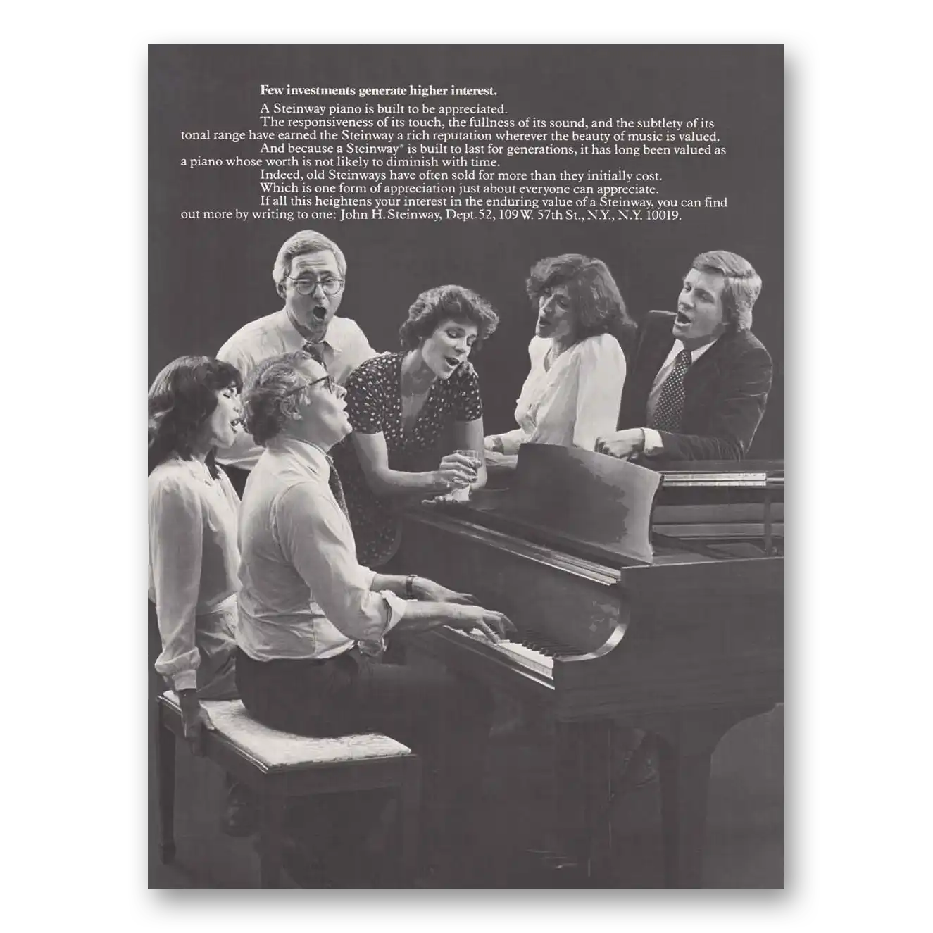 1981 Steinway Piano Built to Be Appreciated Vintage Magazine Print Ad