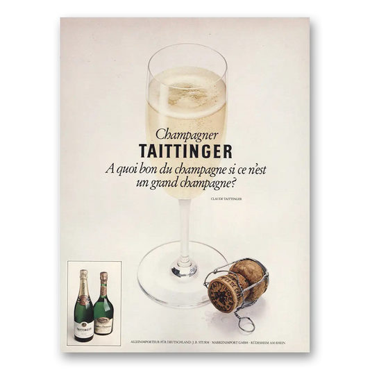 1981 Tattinger Champagne Taittinger German Vintage Magazine Print Ad