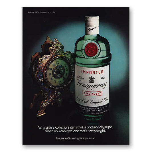 1981 Tanqueray Gin Why Give a Collectors Item Vintage Magazine Print Ad