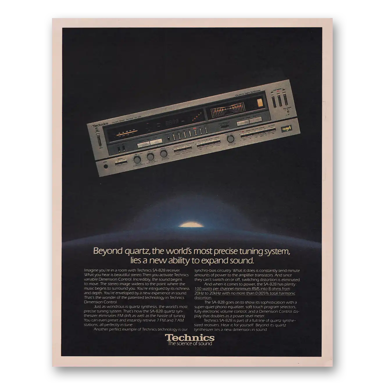 1981 Technics Beyond Quartz Vintage Magazine Print Ad