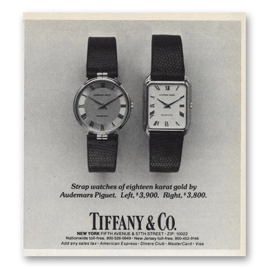 1981 Tiffany & Co Strap Watches Vintage Magazine Print Ad