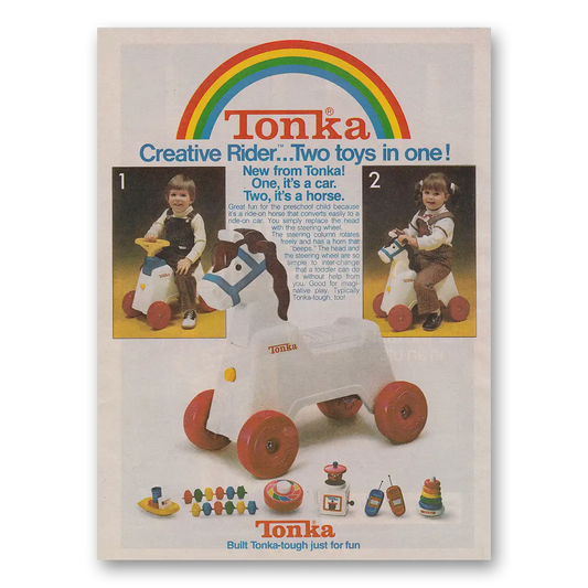 1981 Tonka Toys Creative Rider Two Toys In One Vintage Magazine Print Ad