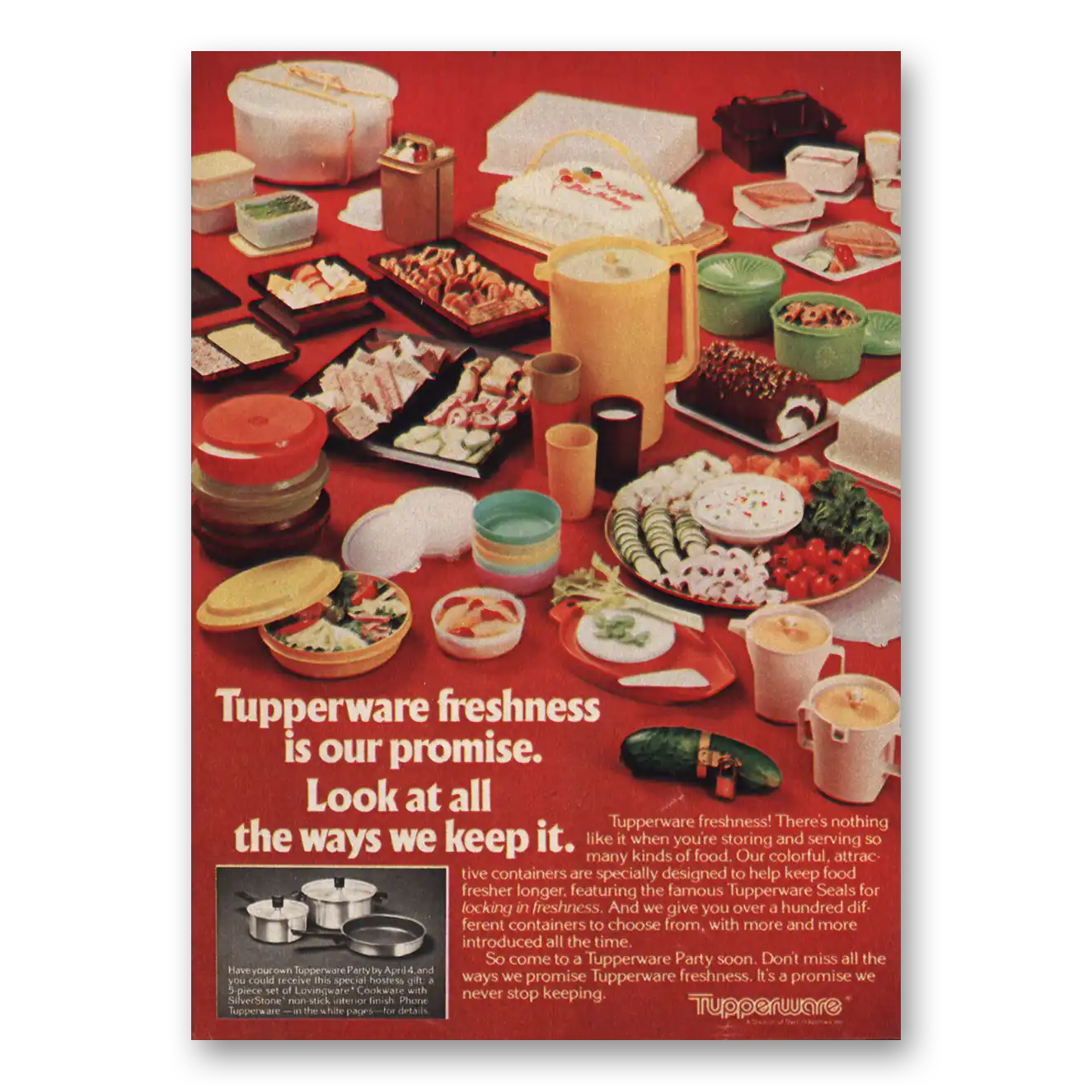 1981 Tupperware Freshness Is Our Promise Vintage Magazine Print Ad