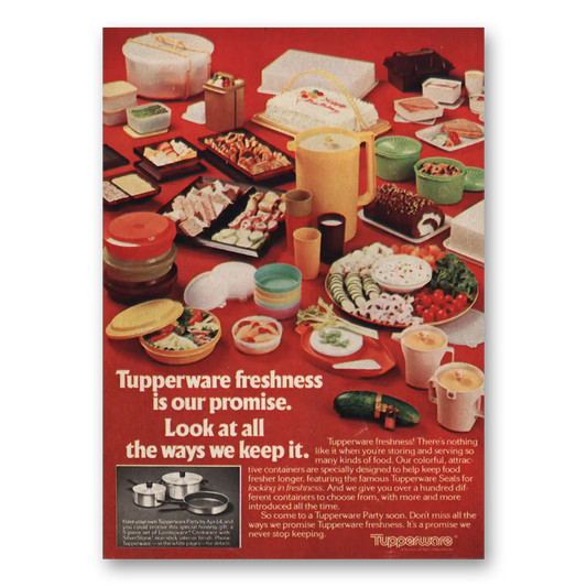 1981 Tupperware Freshness Is Our Promise Vintage Magazine Print Ad