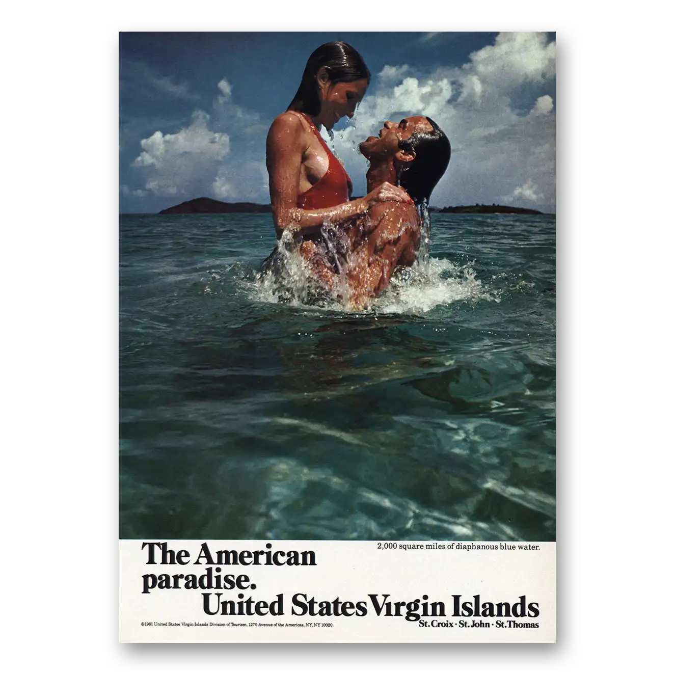 1981 US Virgin Islands American Paradise Vintage Magazine Print Ad