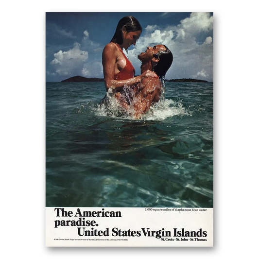 1981 US Virgin Islands American Paradise Vintage Magazine Print Ad